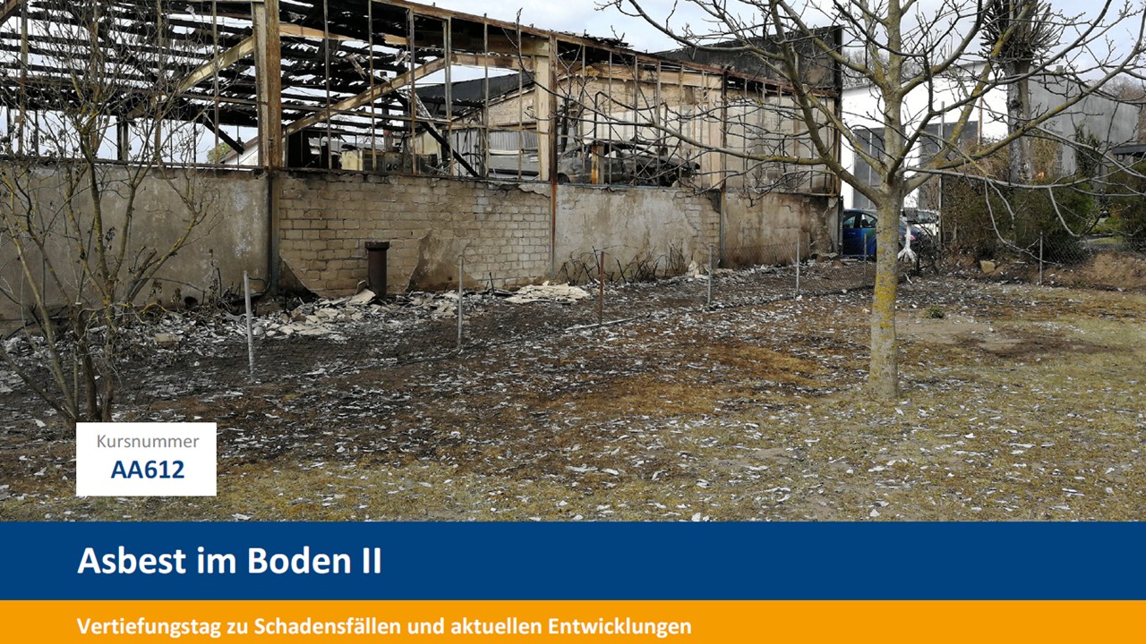 BEW-Seminar "Asbest im Boden II. Vertiefungstag zu Schadensfällen und aktuellen Entwicklungen"
